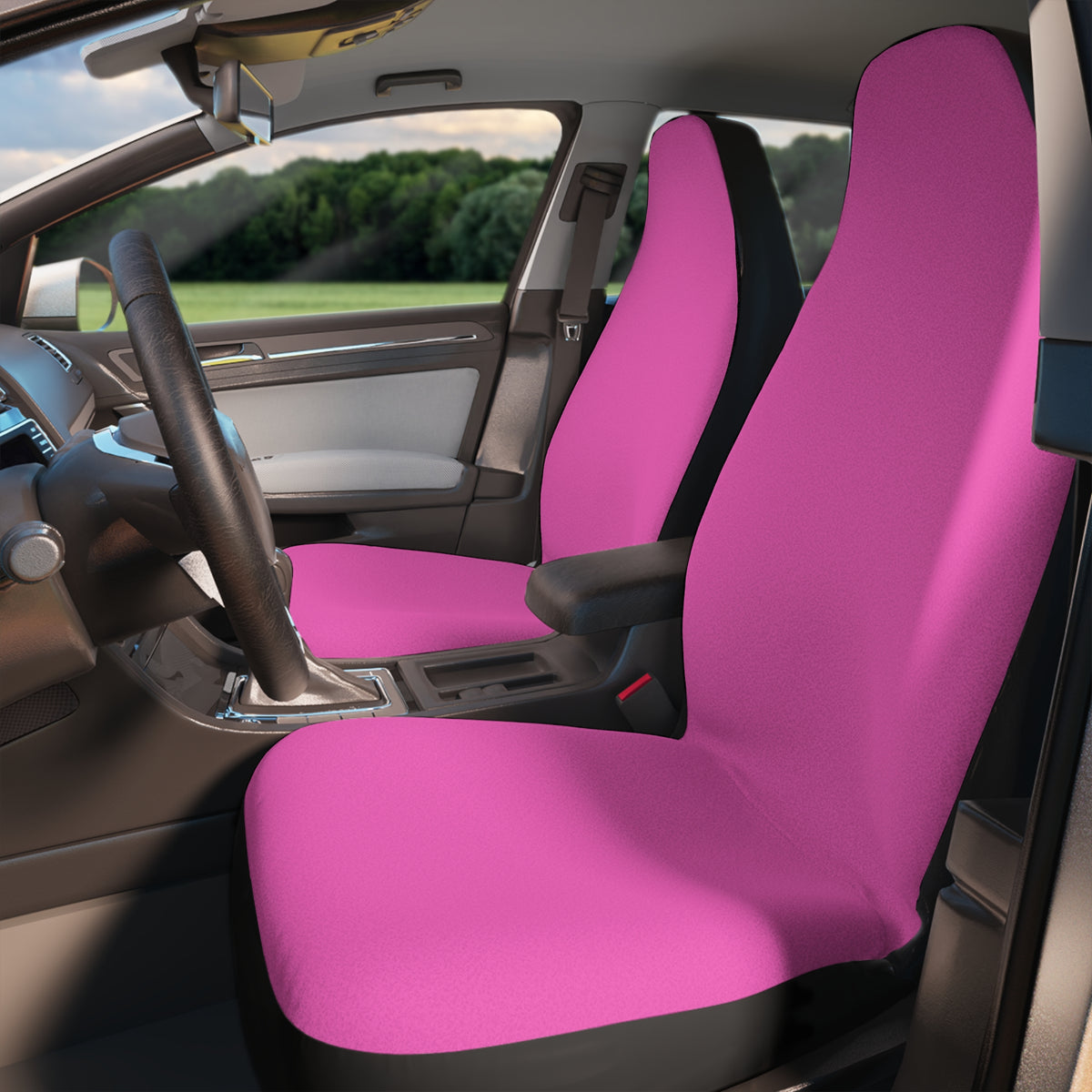 Pink Car Seat Covers — Bright Solid Seat Protectors for Auto Interior