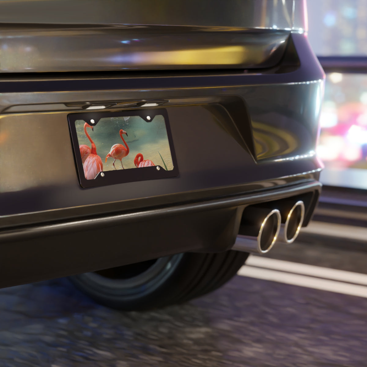 Pink Flamingo Relaxing Vanity Plate | License Plate