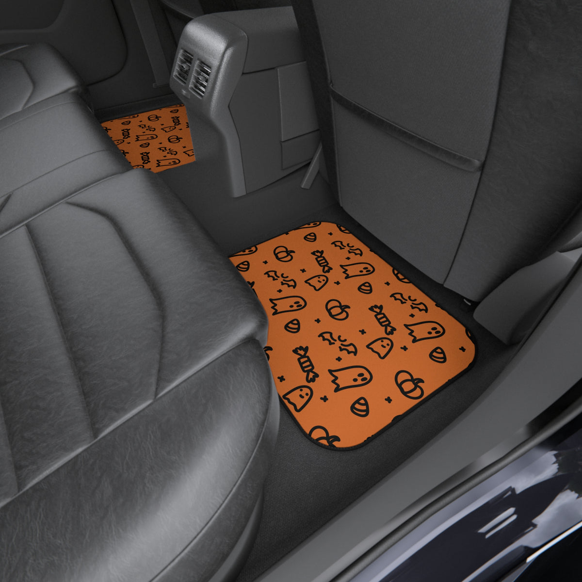 Spooky Halloween Ghost & Candy Rear Car Mats — Set of 2