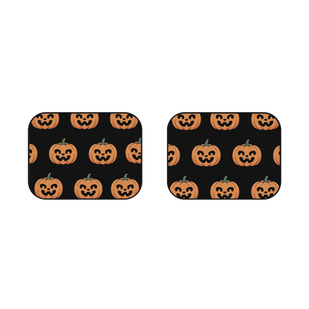 Halloween Pumpkin Car Mats — Halloween Fall Season Rear Seat Floor Mats (2-Pack)