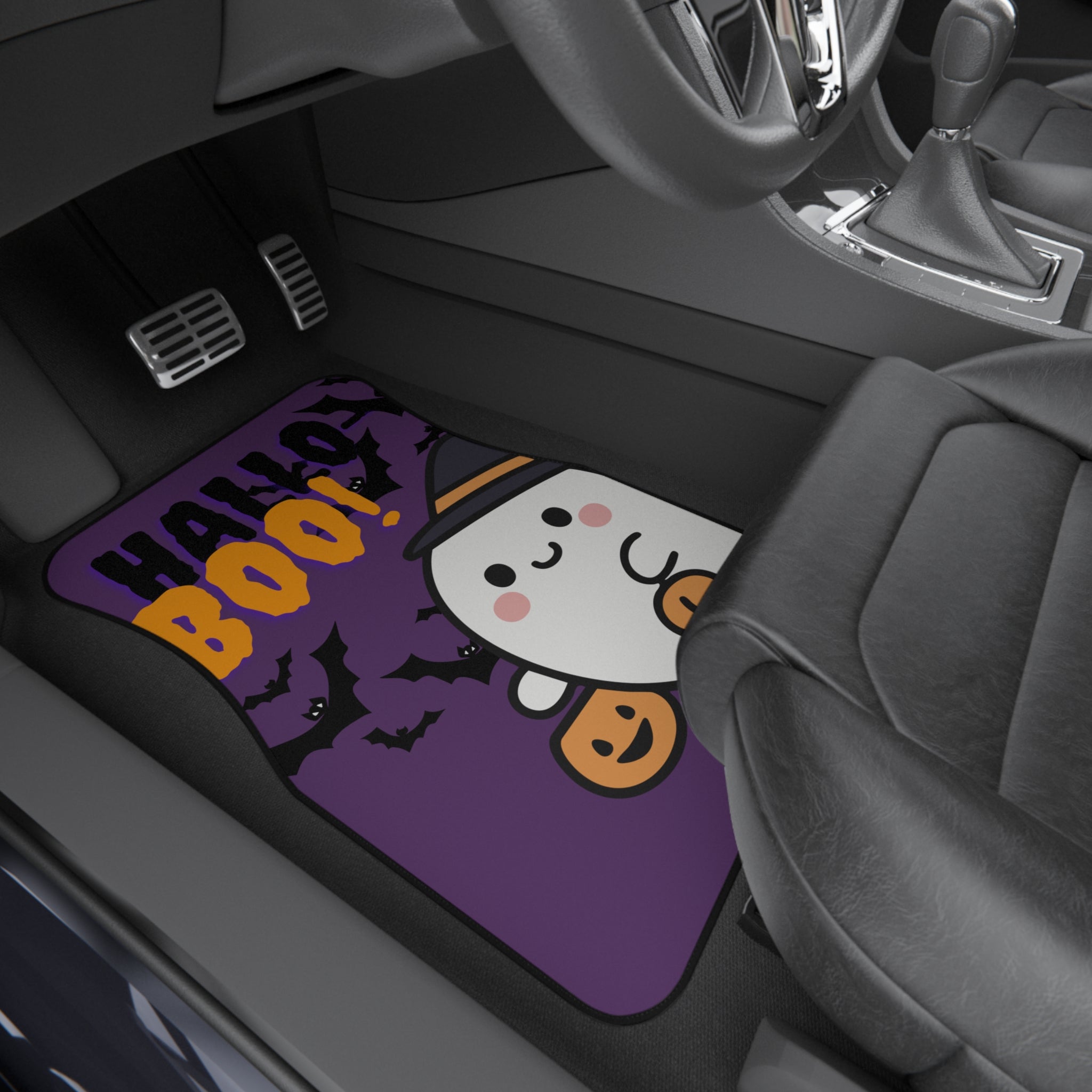 Halloween Boo Season Car Mats! Cute Ghost Car Mats (2 Front) Seasonal