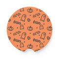 Fun Fetti Halloween Soapstone Car Coaster - Cute Ghosts & Pumpkins Drink Holder