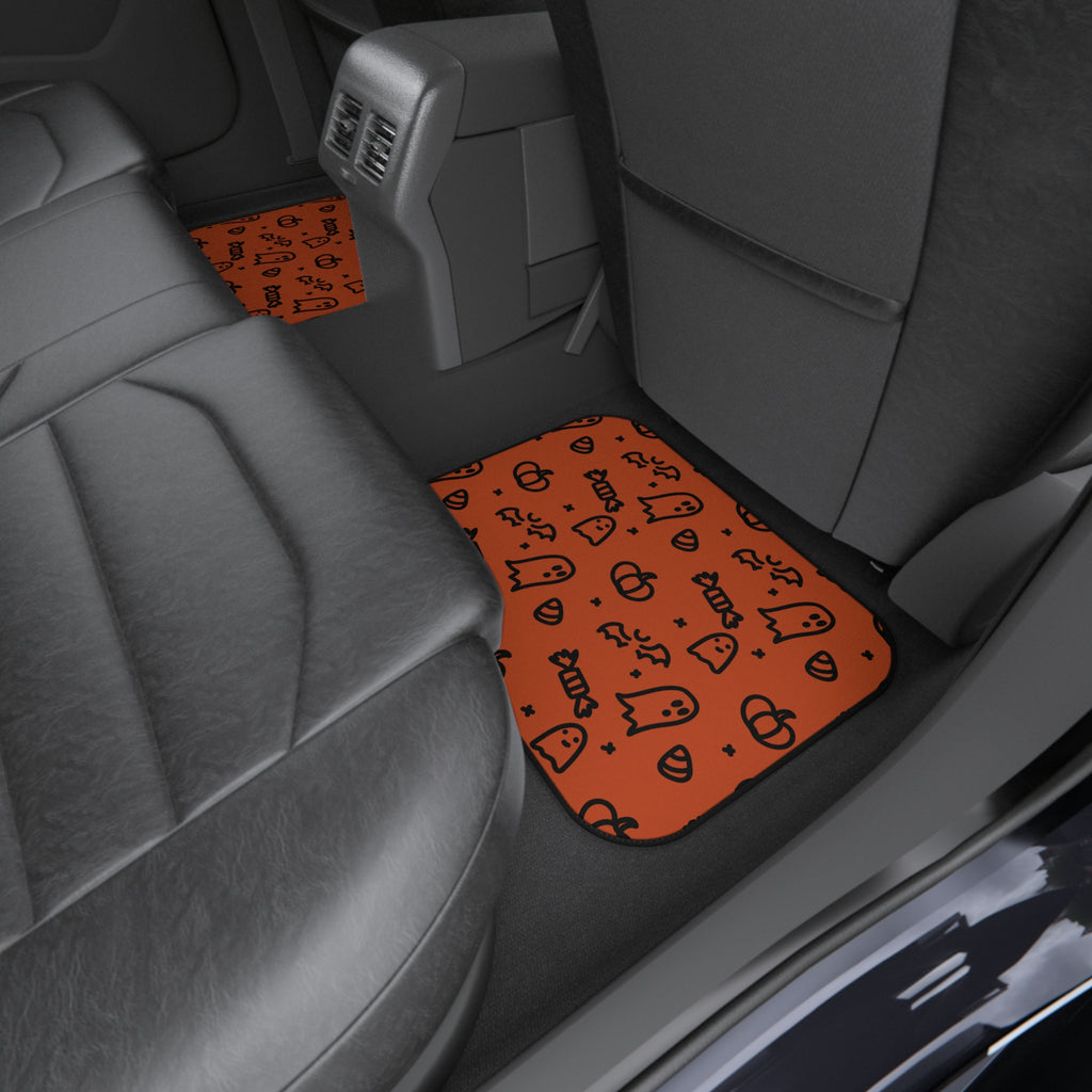 Spooky Halloween Ghost & Candy Rear Car Mats — Set of 2