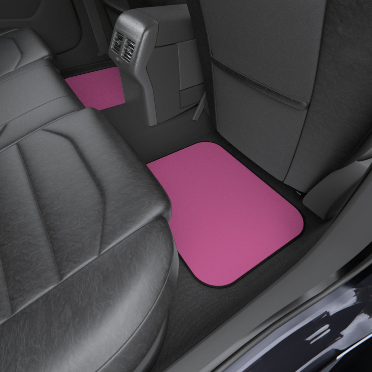 Pink Rear Car Floor Mats (Pair) — Solid Pink Rear Seat Car Mats