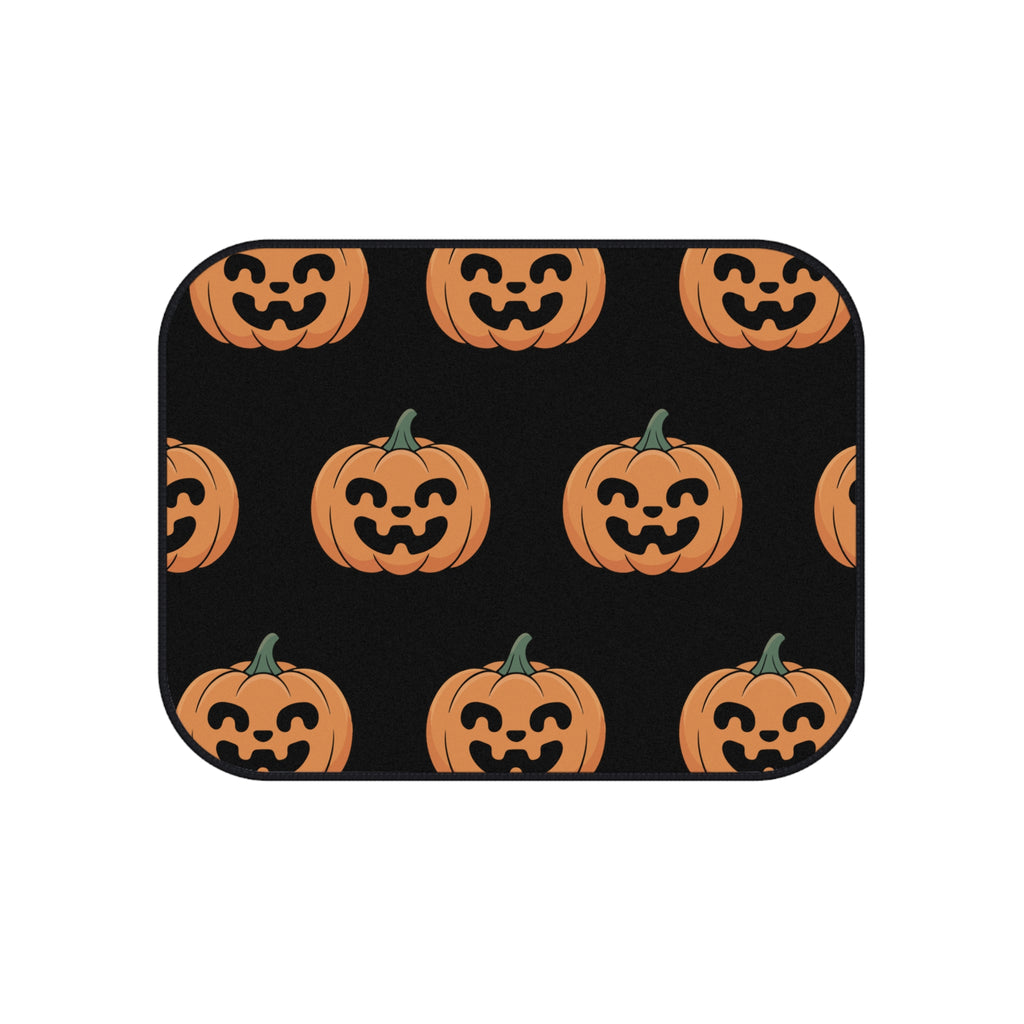 Halloween Pumpkin Car Mats — Halloween Fall Season Rear Seat Floor Mats (2-Pack)
