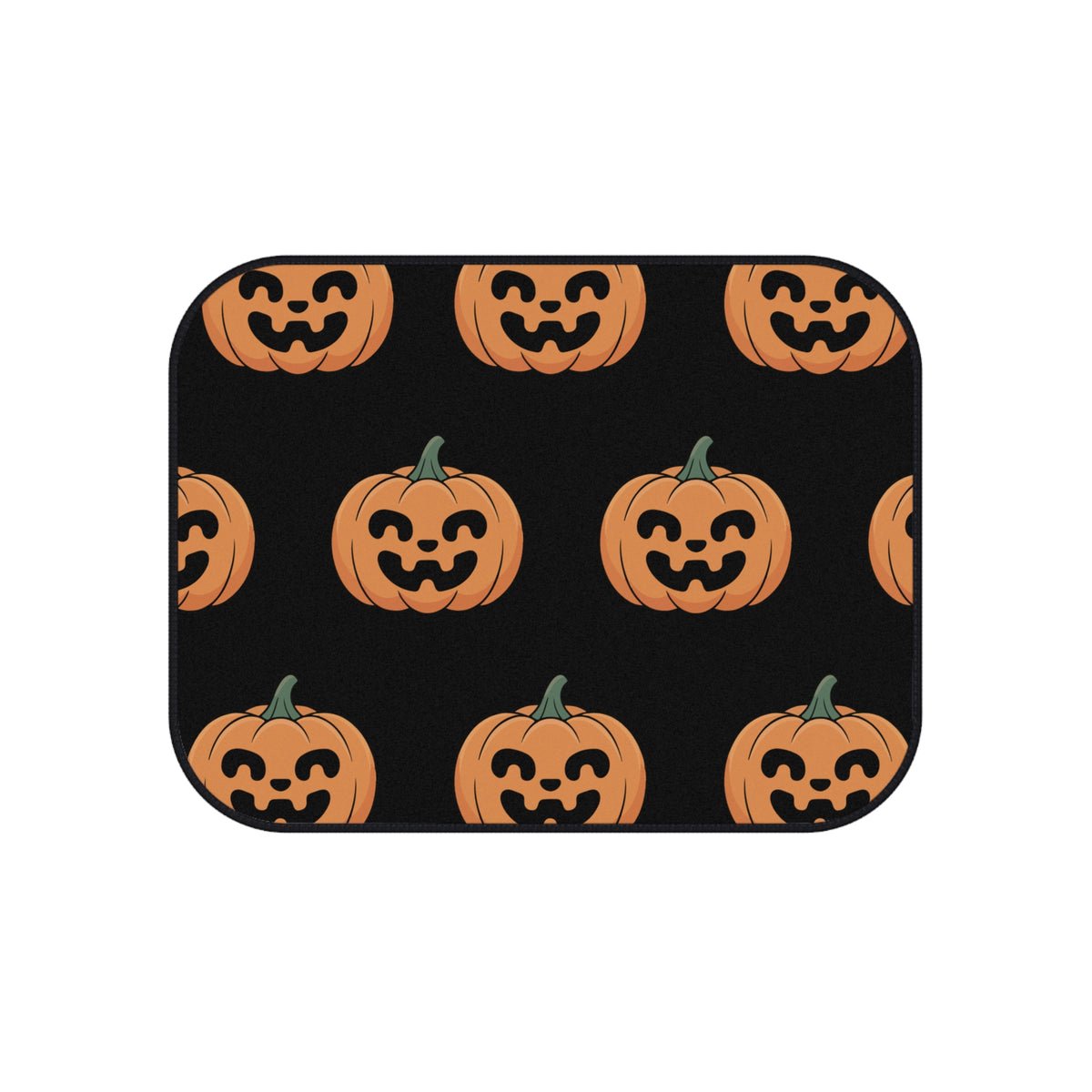 Halloween Pumpkin Car Mats — Halloween Fall Season Rear Seat Floor Mats (2-Pack)