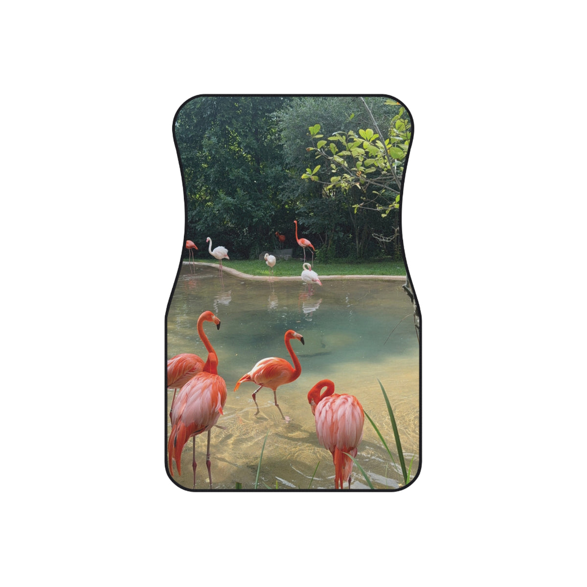 Tropical Flamingo Pond Car Mats — Tropical Front Seat Floor Mats (Set of 2)