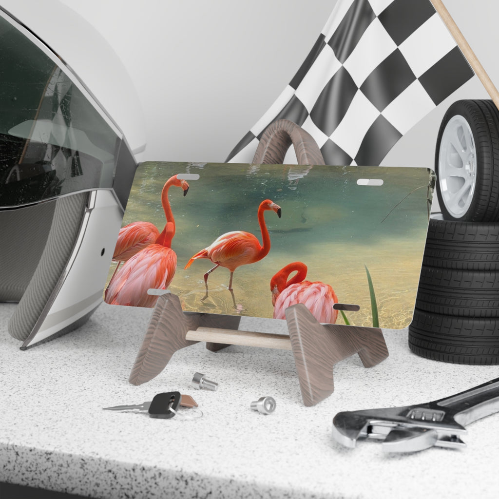 Pink Flamingo Relaxing Vanity Plate | License Plate